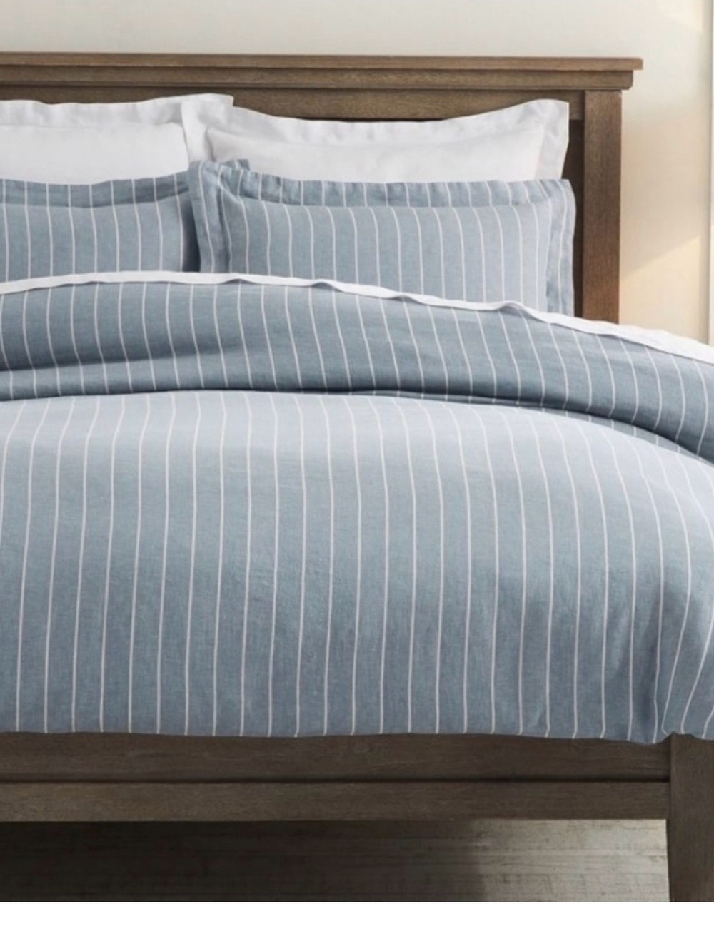 Pottery Barn European Flax Linen Duvet Cover Striped Linen full/queen Duvet Cove
